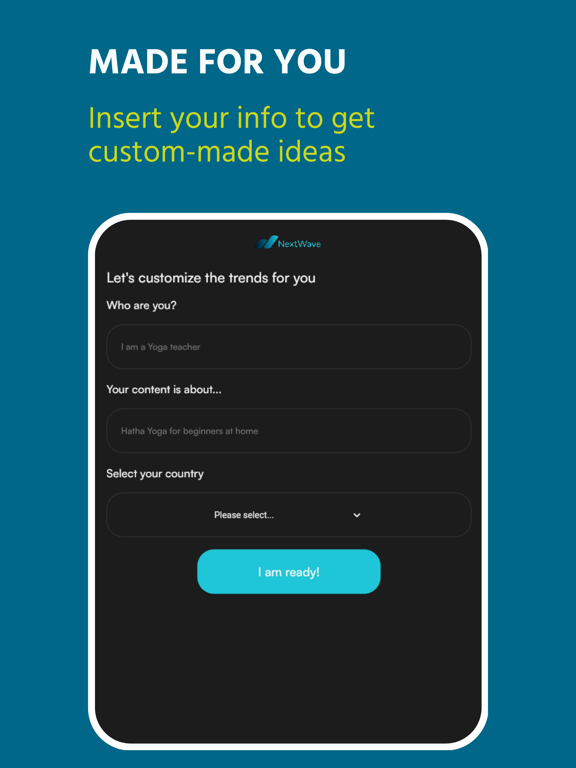 Nextwave Trends Idea Generator iPad screenshot 2 - Social Networking app