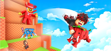 Brainzot Jump To Steal - The app's dynamic gameplay challenges players to navigate winding blocky paths and successfully carry collected Brainzots, such as the red creature, while avoiding obstacles.