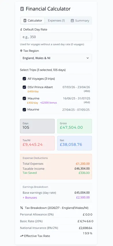 SeaDays - Seafarer Tracker screenshot 4