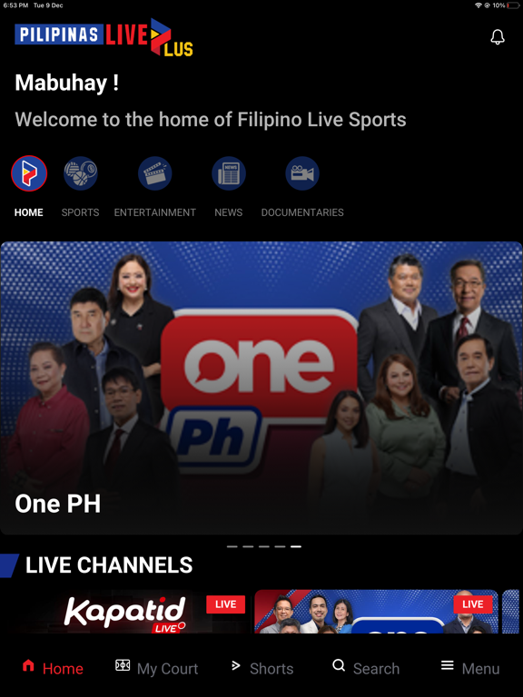 Pilipinas Live Plus iPad screenshot 1 - Sports app