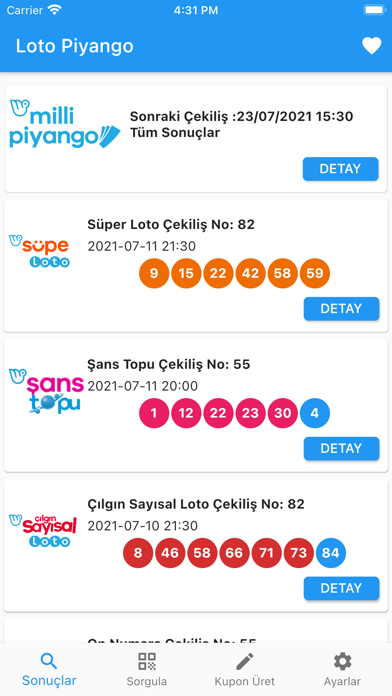 Loto Piyango Sonuçlar, Karekod Screenshot
