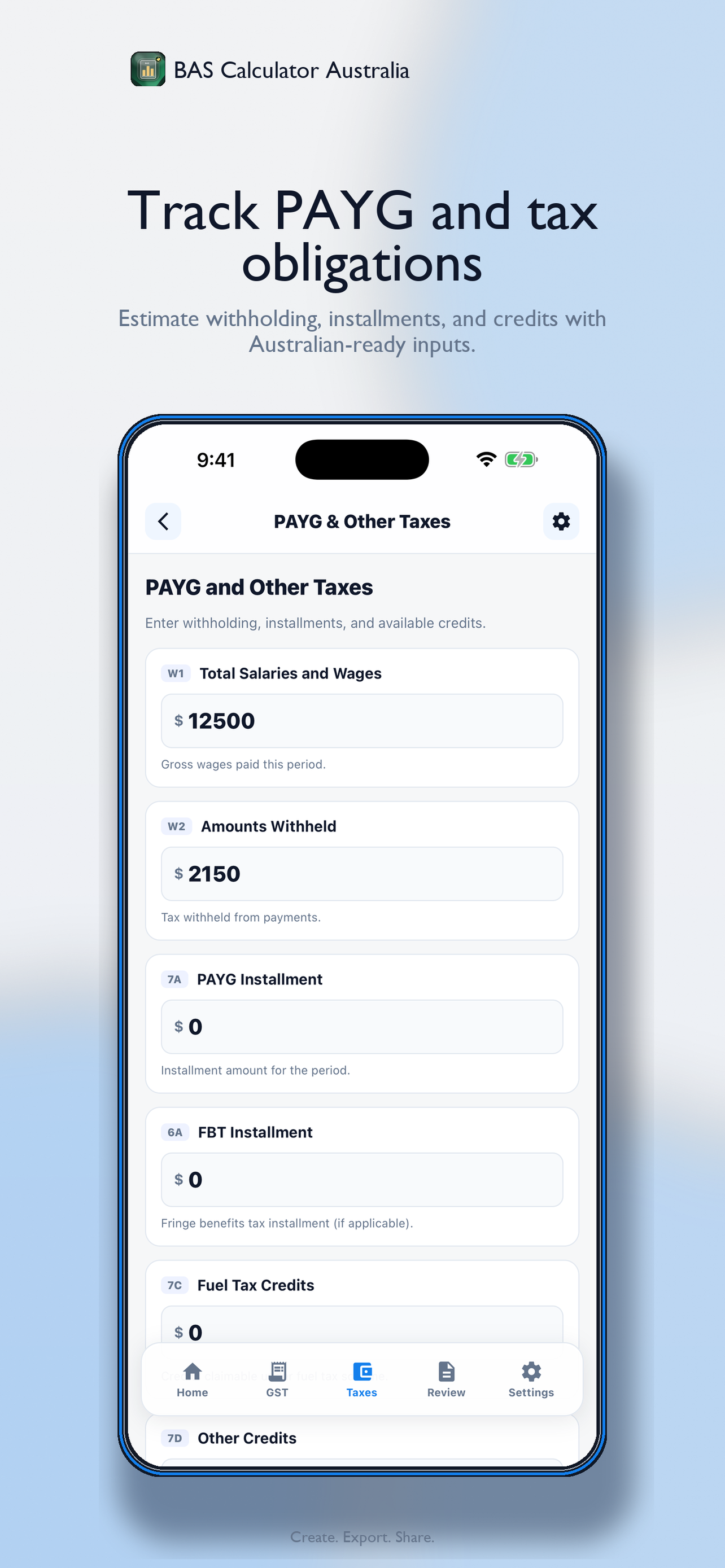 AI BAS Calculator Australia screenshot 3