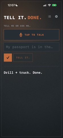 Tell it. Done. Screenshot 2 of 5