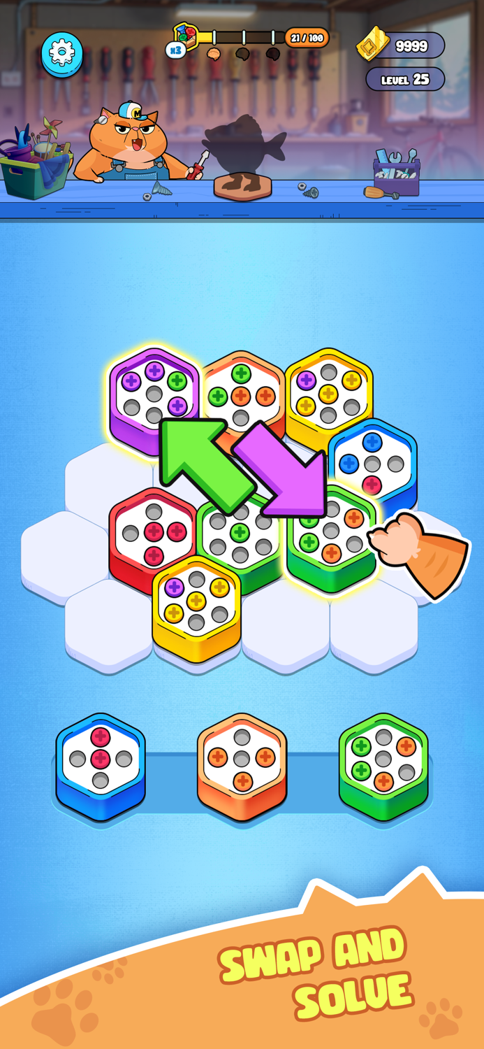 Hexa Screw Color Sort