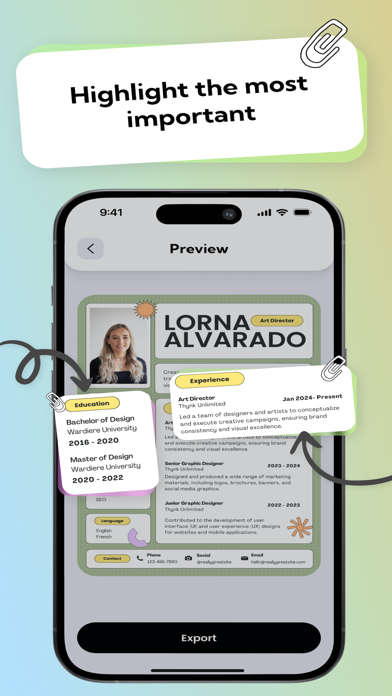 Resume Builder: Job Template Screenshot