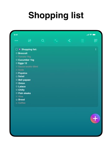 To do: Shopping list screenshot
