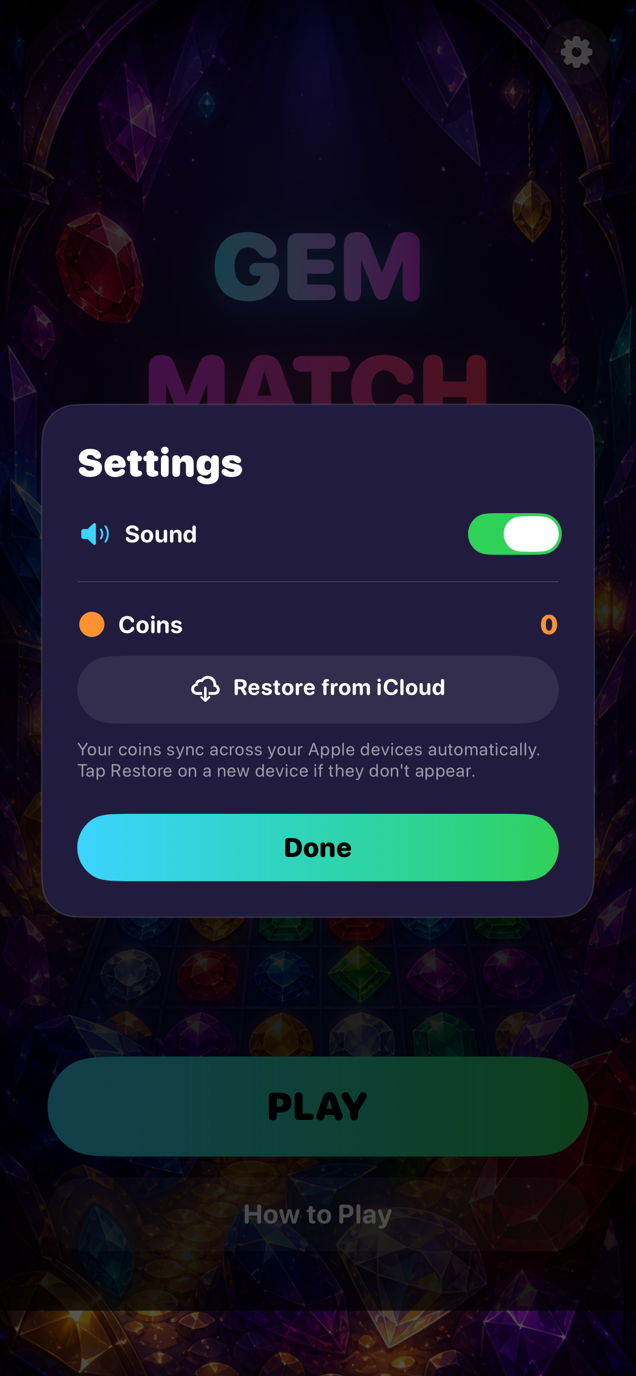 GEM Matching Game