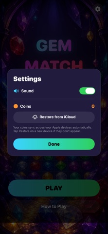 GEM Matching Game Screenshot 5 of 7