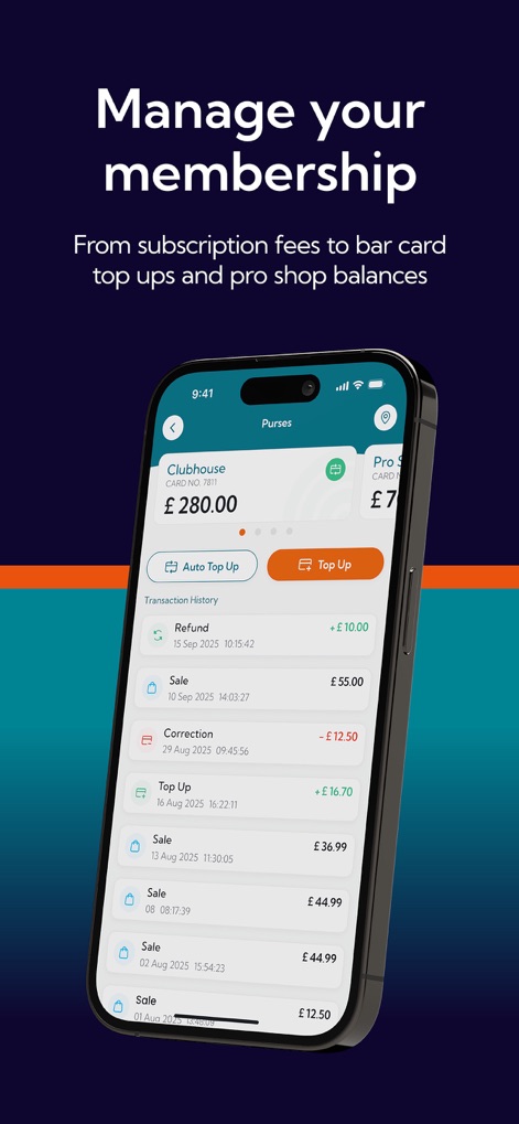 HowDidiDo - Users can efficiently oversee their club finances, monitoring Clubhouse and Pro Shop balances alongside a detailed transaction history.