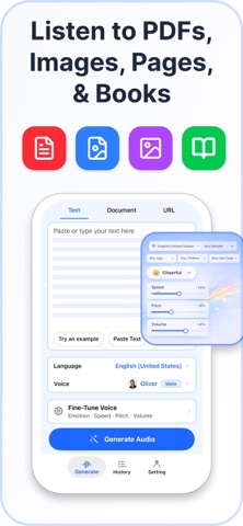 AI Voice TTS – Text to Speech iPhone screenshot