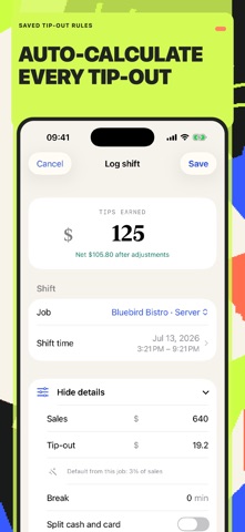 TipLark: Tip Tracker iPhone screenshot