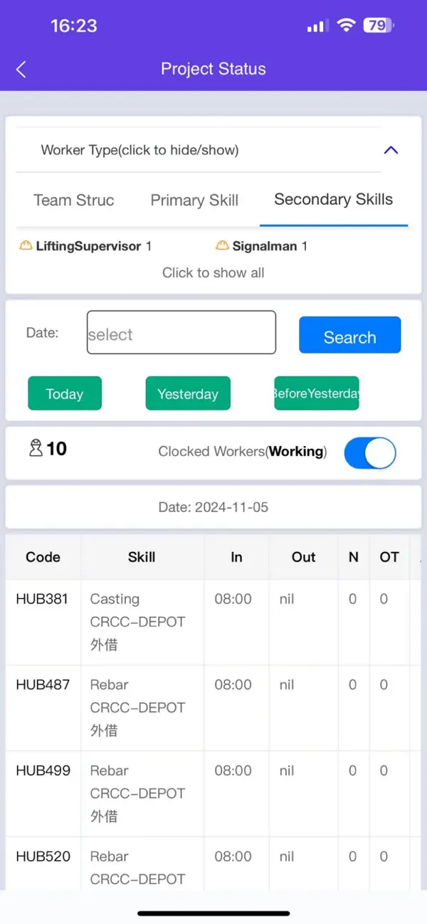 Screenshot #3 pour EohoursLX: Timecard,Skill&Cert