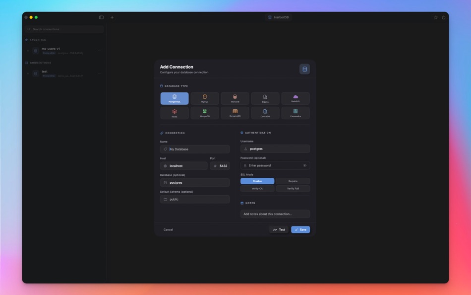 #8. HarborDB (macOS) Ved: Leonardo Benicio