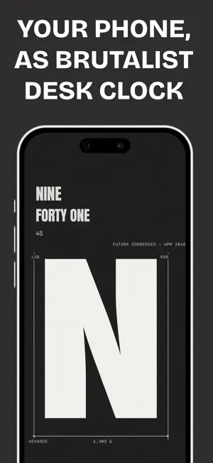 Brutal Time: Typographic Clock screenshot 1