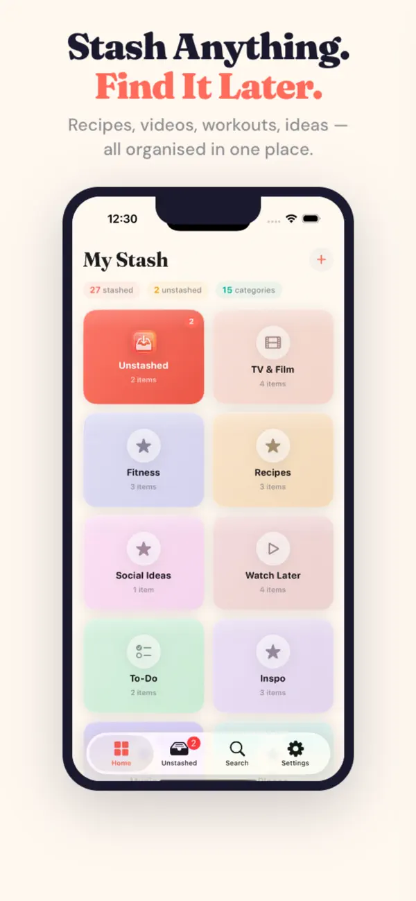 #1. Stash Anything: Save For Later (iOS) By: Sean-Thomas Hammon