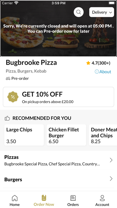 Bugbrooke Pizza Screenshot