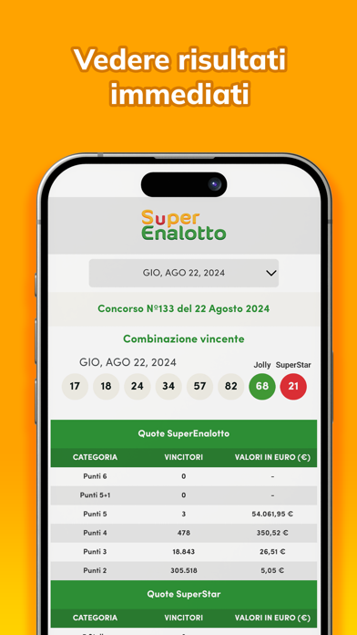 SuperEnalotto Risultati Screenshot