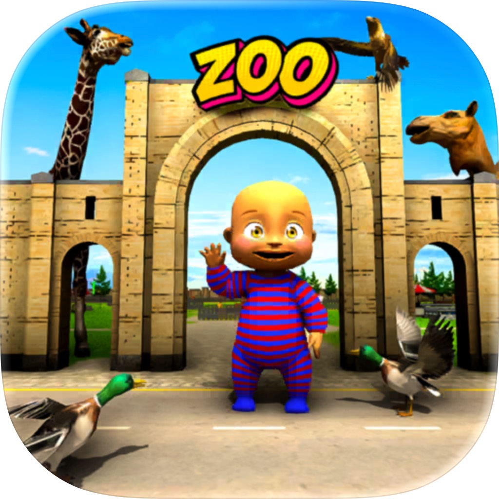 Apple App Store cover for Naughty Baby 3D Daddy Zoo Fun