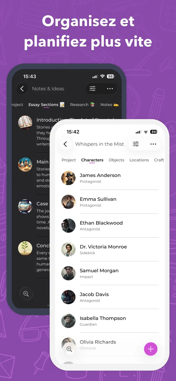 Screenshot #2 pour Story Planner pour écrivains