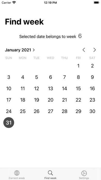 Current Week Screenshot
