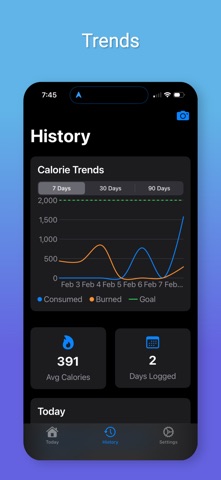 OhSnap Calorie Tracker iPhone screenshot