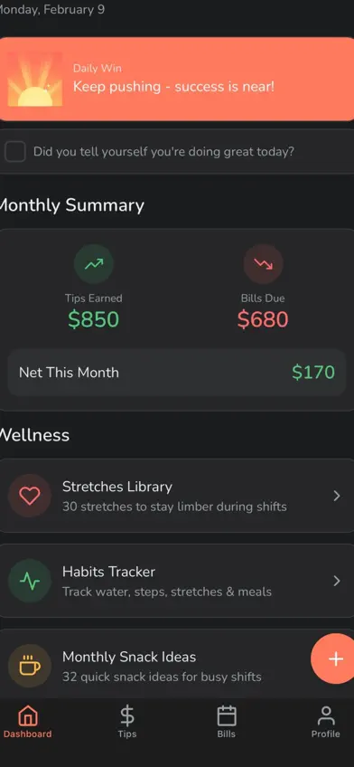 Clocked In: Tip Tracker screenshot 1