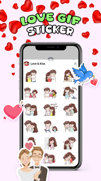 Screenshot #2 pour Animated Love & Kiss Stickers