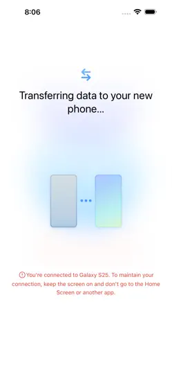 Скриншот Samsung Smart Switch Mobile на iPhone 6