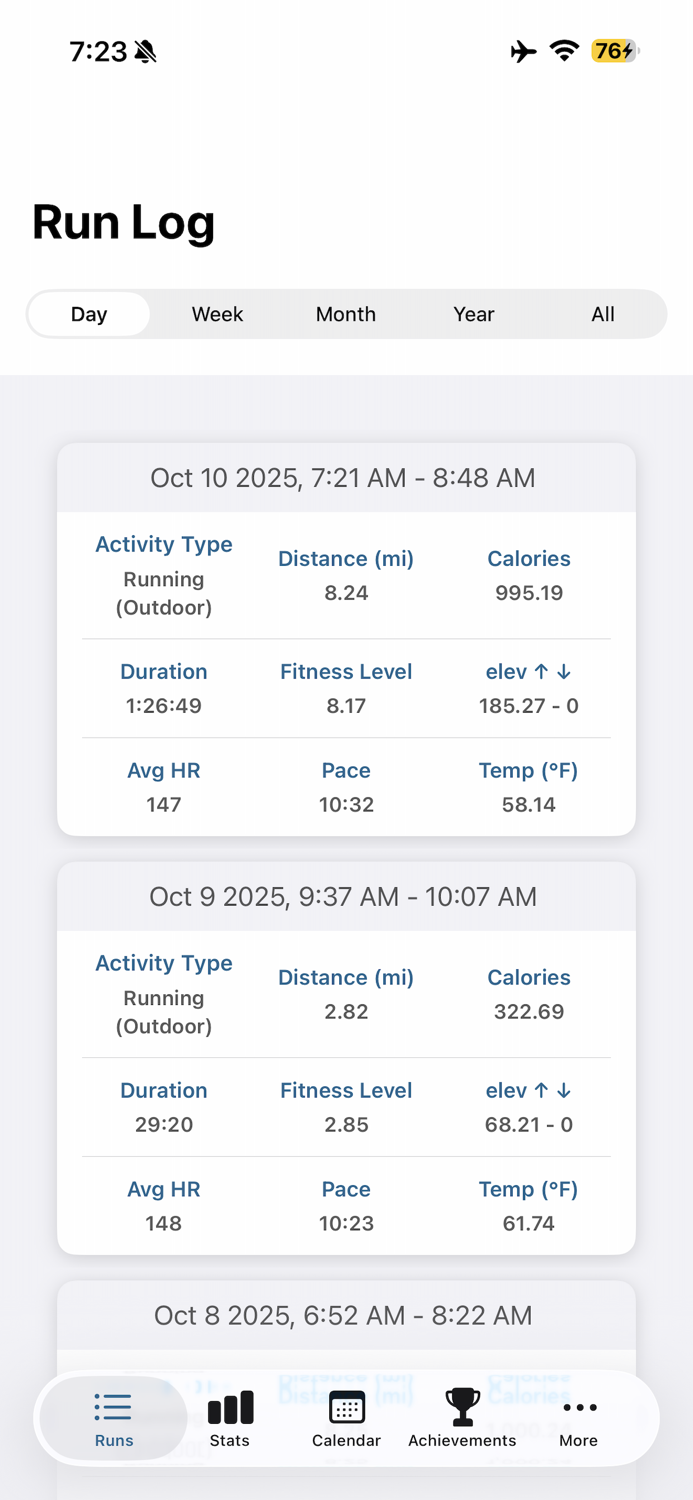 Run Nerd Run - Running Stats