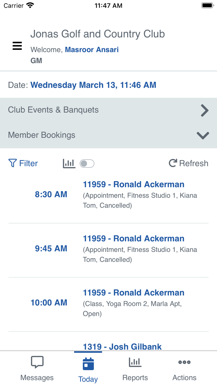 Jonas Club Software Management