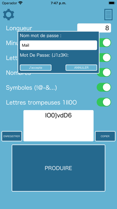 Générateur de mot de passe séc
