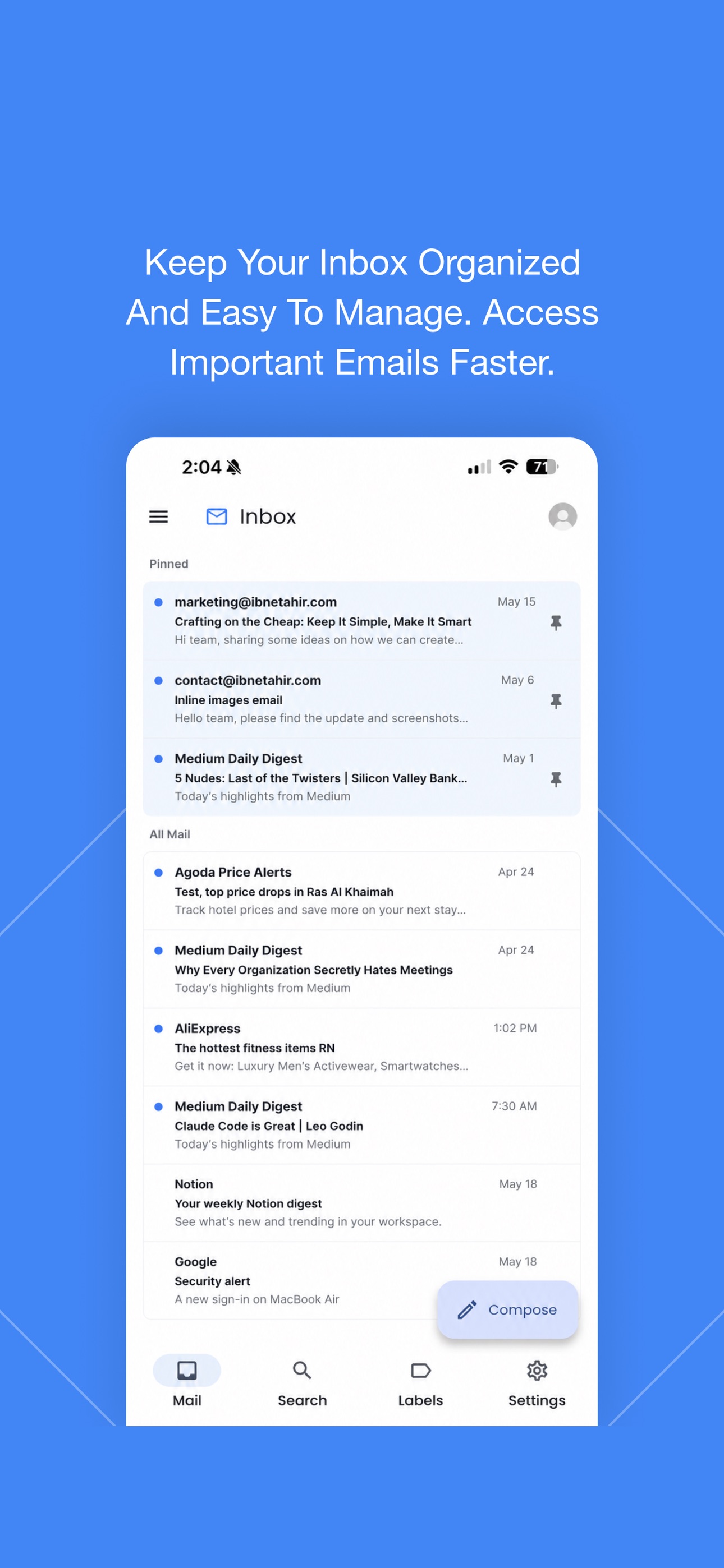 Screenshot 1 of CHAMPREP Mail