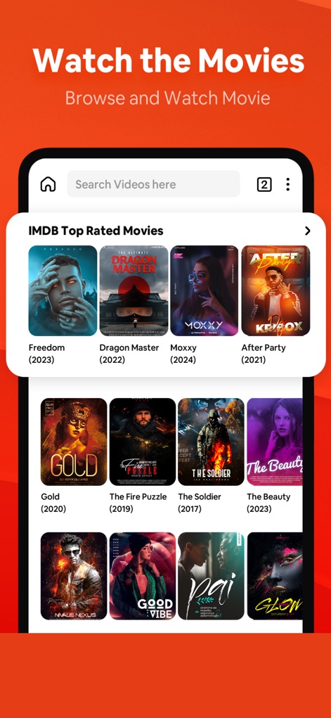 Private Video Browser - This tool allows users to browse and watch a variety of videos, featuring organized categories like "IMDB Top Rated Movies" within its streamlined browsing interface.