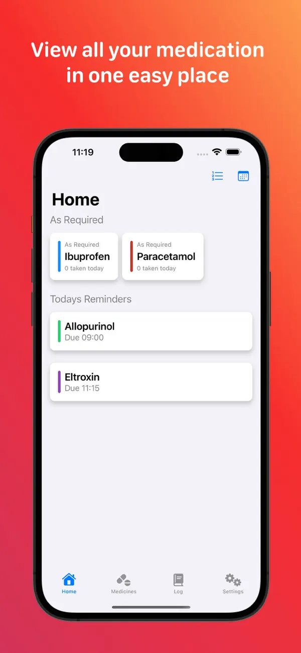 Screenshot #2 pour Medication tracker & reminders