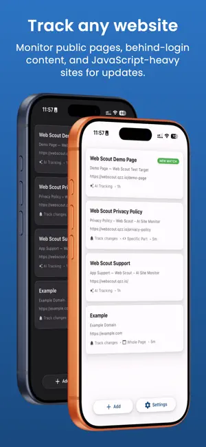 Web Scout - AI Site Monitor screenshot 1