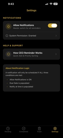 CEO Reminder Screenshot 4 of 4