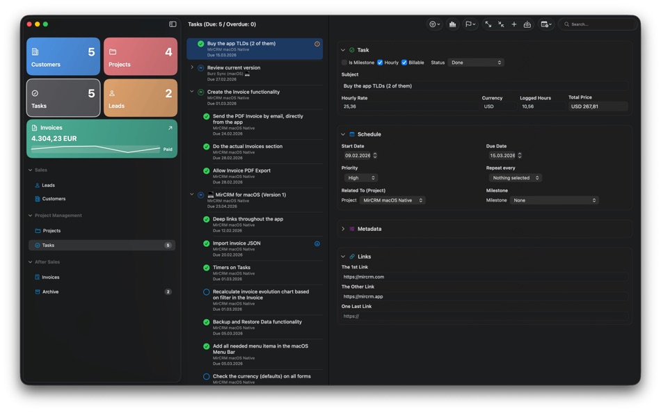 #4. MirCRM (macOS) Von: Burzcast SRL