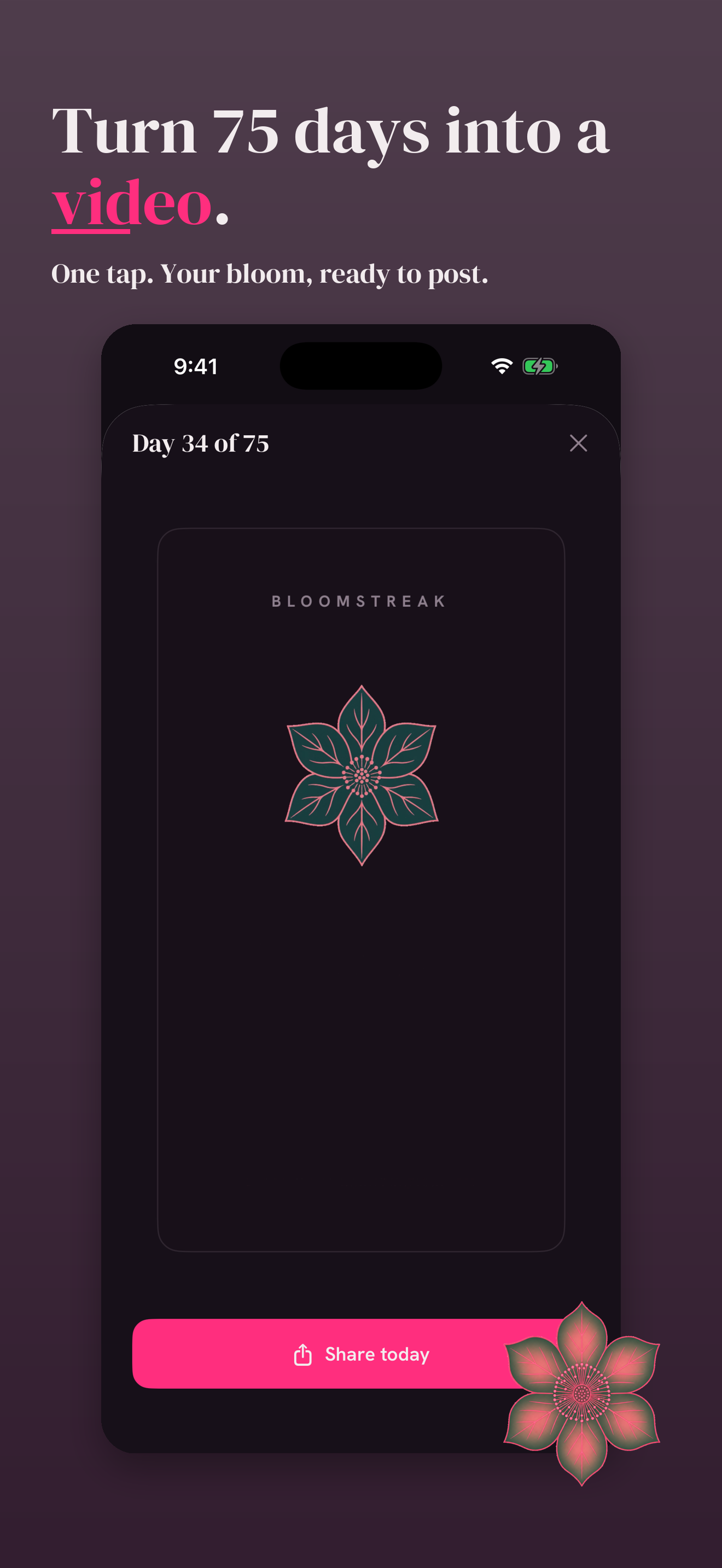 Bloomstreak: 75 Day Challenge screenshot 3