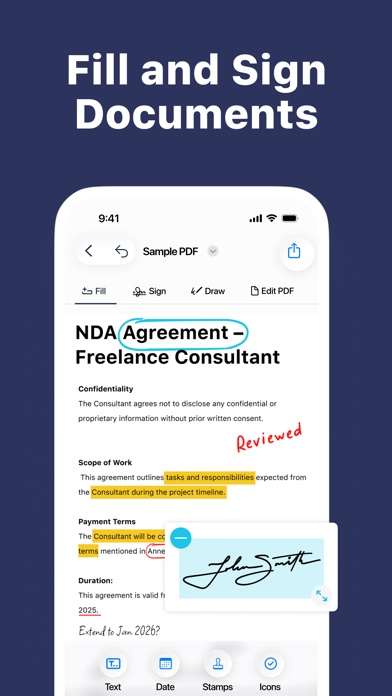 Screenshot #1 pour Signature Creator & PDF Editor