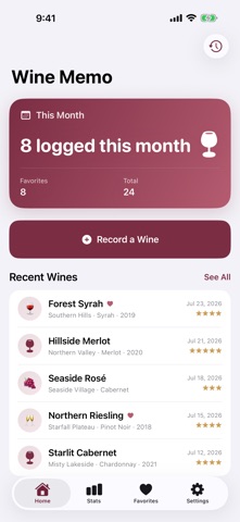 Wine Memo - Tasting Journal iPhone screenshot