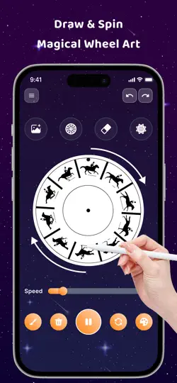 Скриншот Magic Wheel - Spin Art Drawing на iPhone 1
