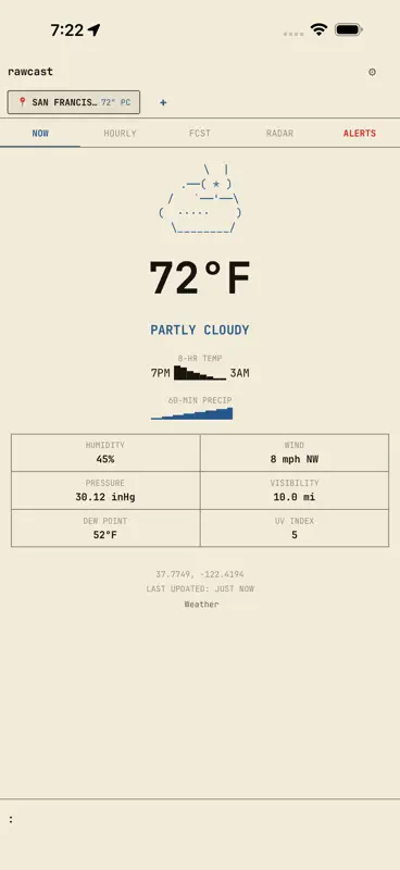 rawcast — Terminal Weather screenshot 1 of 8