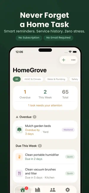 HomeGrove - Home Maintenance screenshot 1