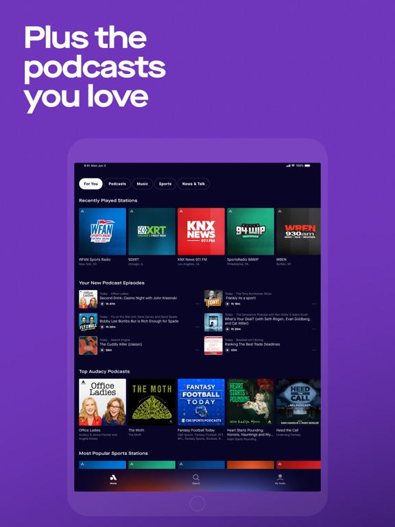 Audacy: Radio & Sports Talk iPad screenshot 3 - Music app