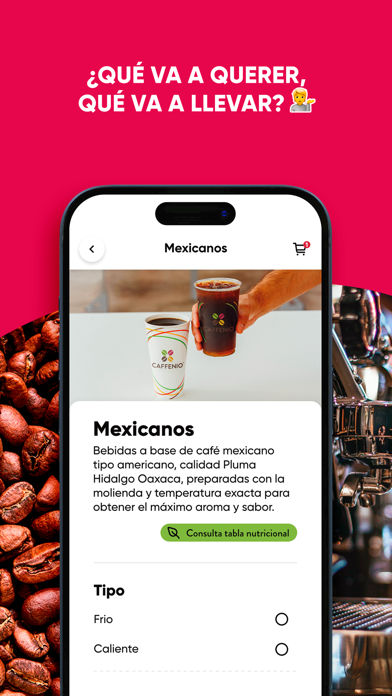 CAFFENIO app Screenshot