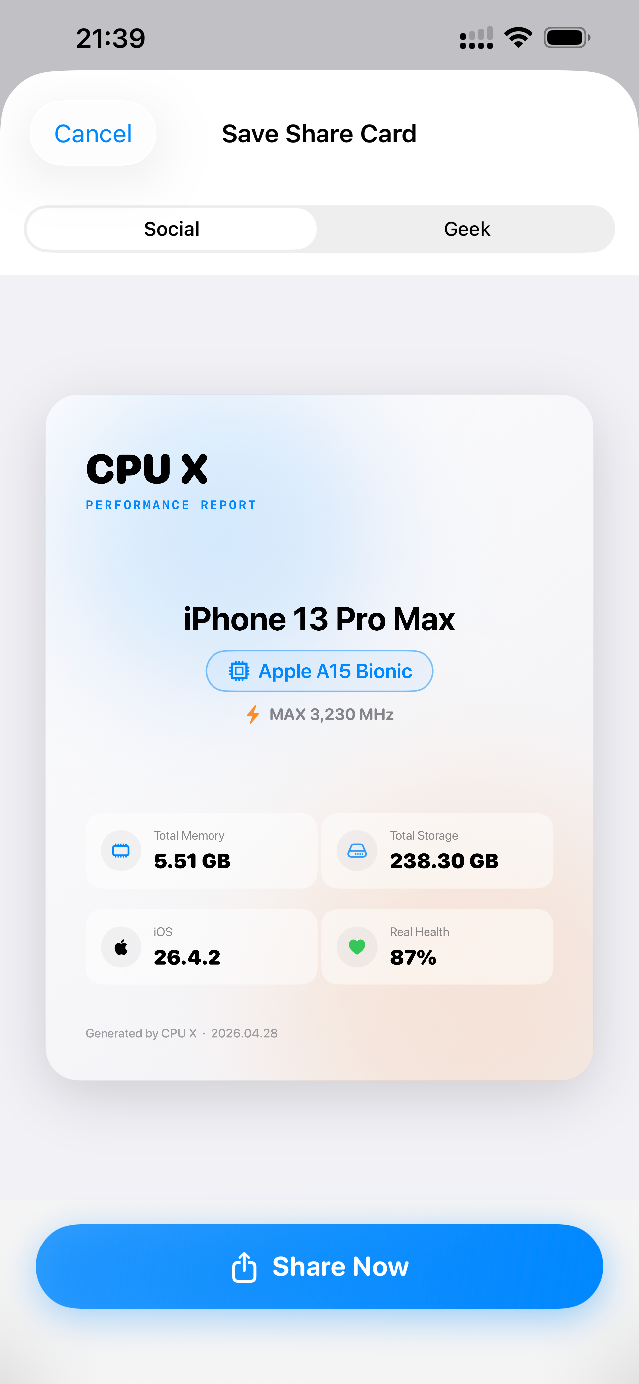 CPU X screenshot 8
