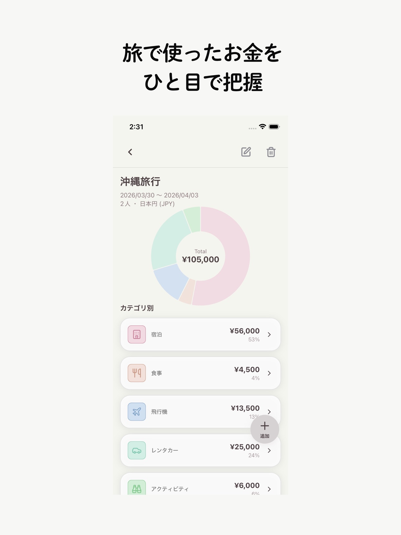 Screenshot 11 of LeisureLedger:旅の帳簿