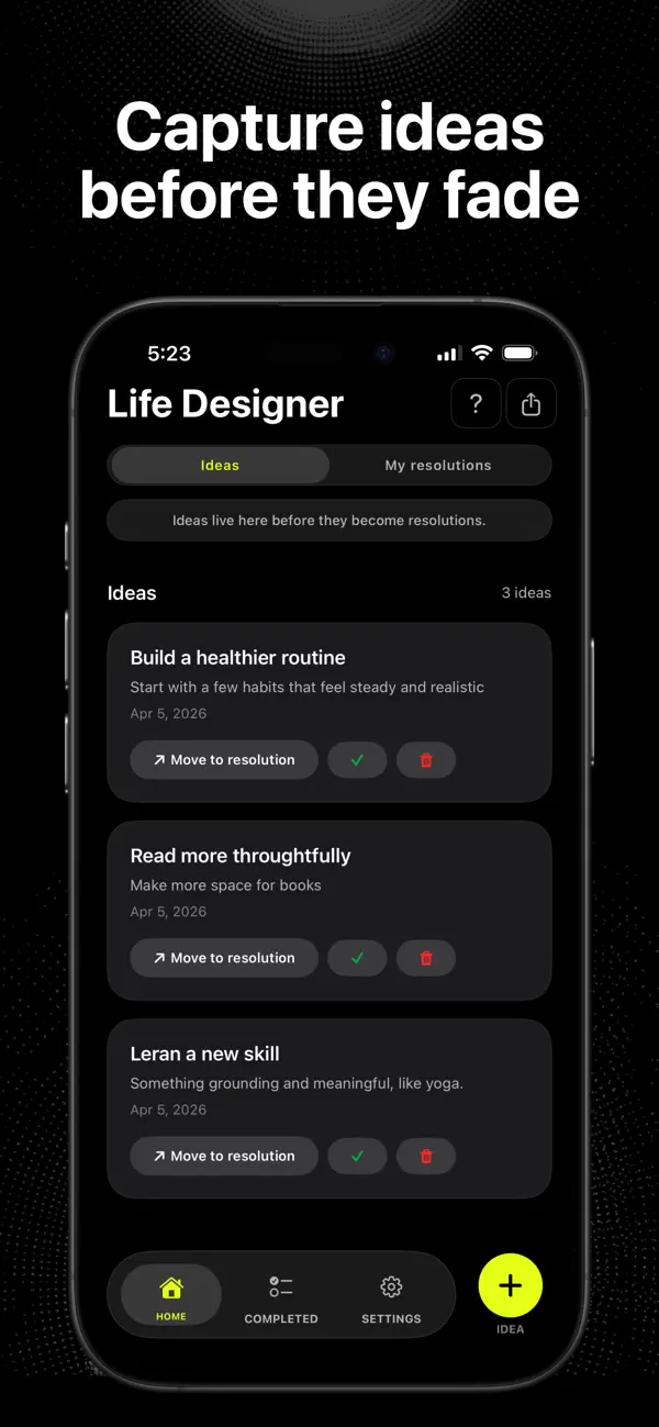 #1. Life Designer: Ideas & Goals (iOS) di: Caglar Gul
