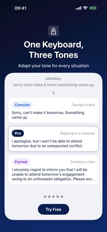 Catch: AI Writing Keyboard iPhone screenshot