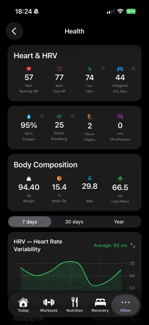 Ritmo: Training & Recovery screenshot 4